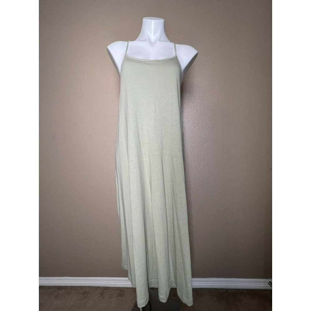 ZARA NEW light green 100% COTTON sleveless neck, s DRESS